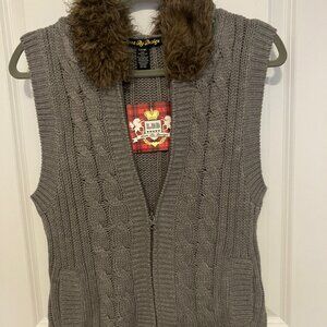Womens' Fur Hoodie Sweater Vest